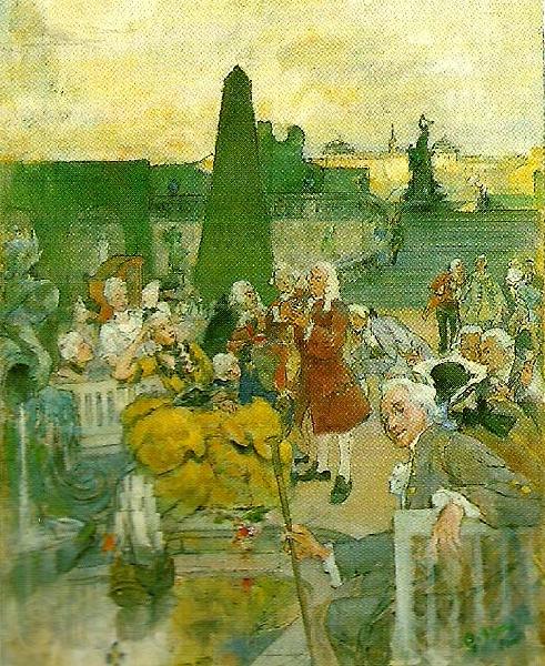 Carl Larsson omarbetat forslag till vaggmalningar i nationalmusei nedre trapphall Spain oil painting art
